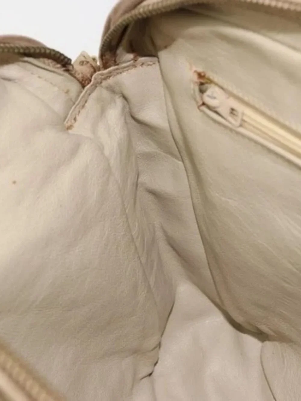 CHANEL Matelasse Chain Shoulder Bag Lamb Skin Beige Gold CC Auth BA11860